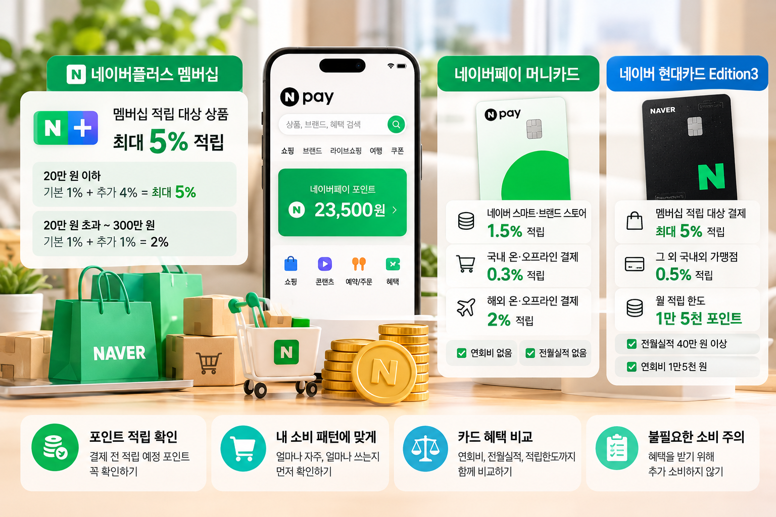 네이버페이 많이 쓴다면? 포인트 적립과 카드 혜택 비교하기